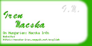 iren macska business card