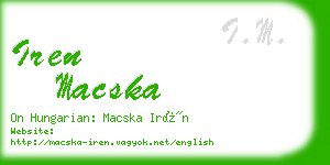 iren macska business card